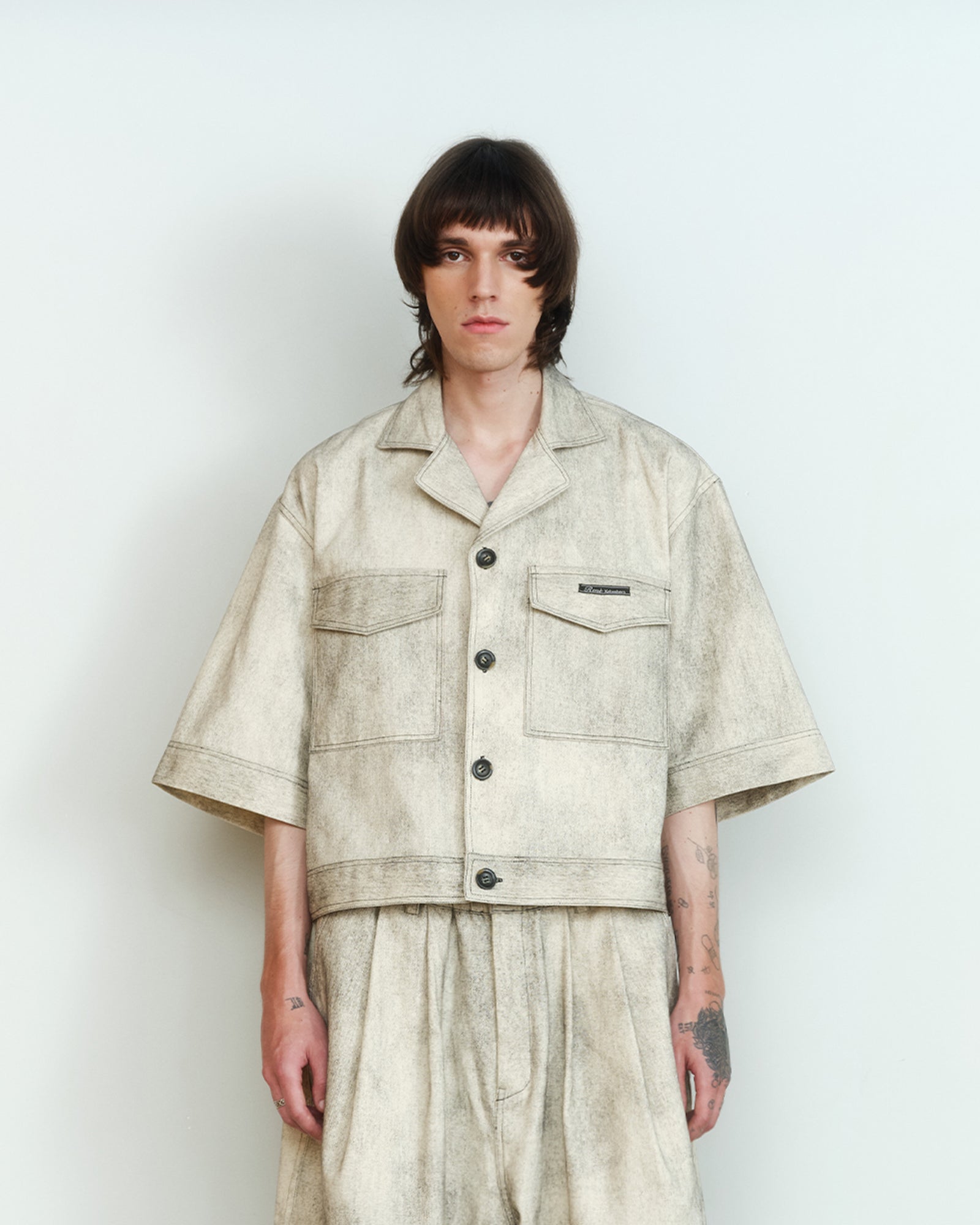 ASH PAINTED DENIM SHORT SLEEVE SHIRT