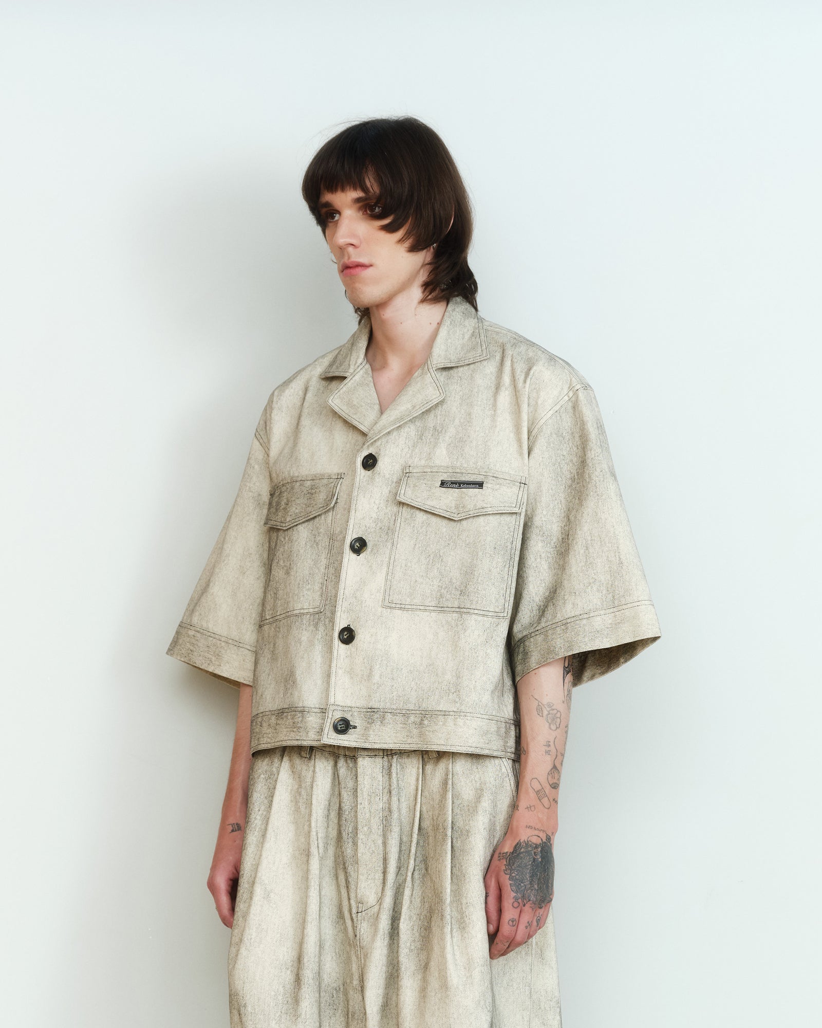 ASH PAINTED DENIM SHORT SLEEVE SHIRT