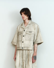 ASH PAINTED DENIM SHORT SLEEVE SHIRT