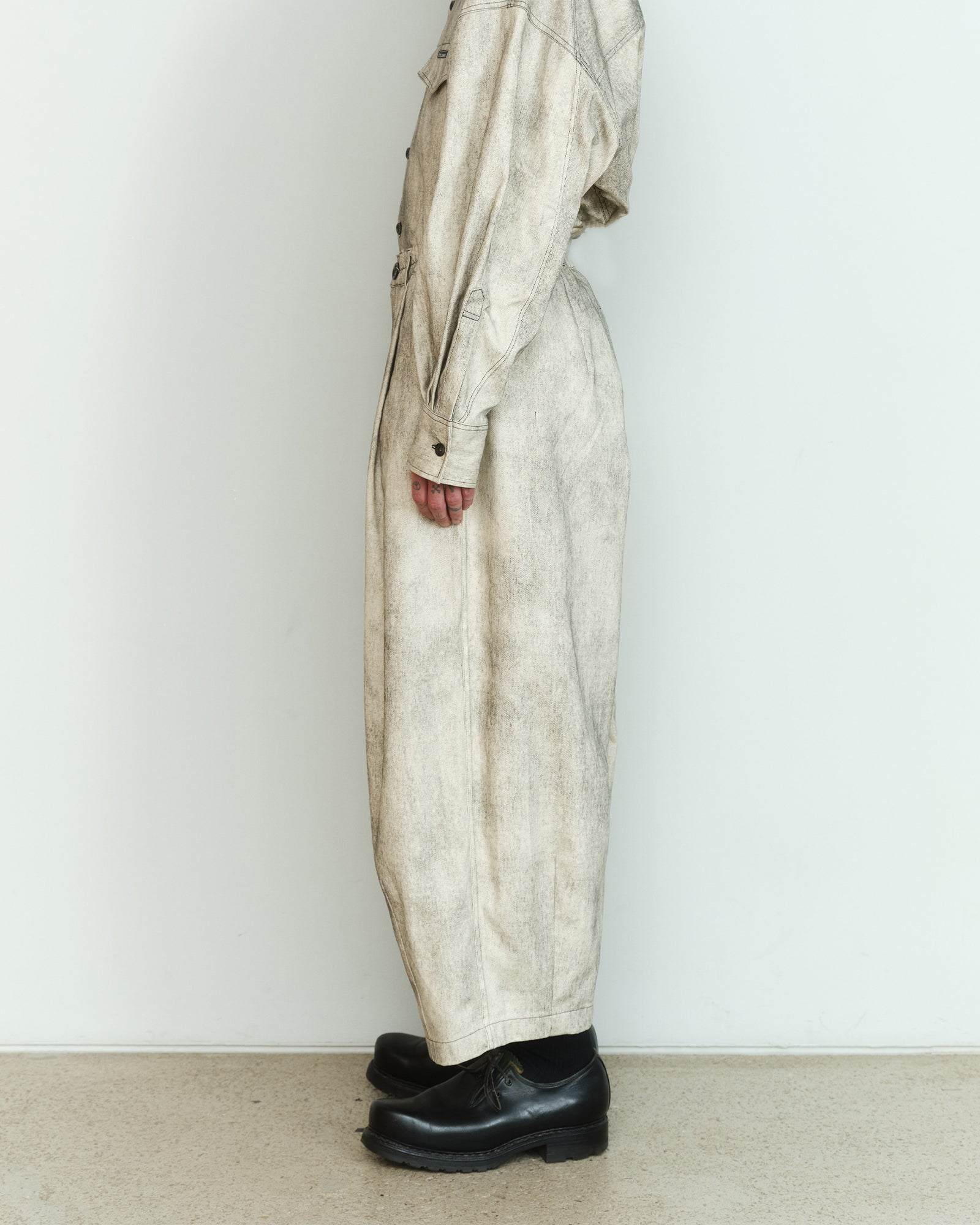 PAINTED DENIM COCOON PANTS