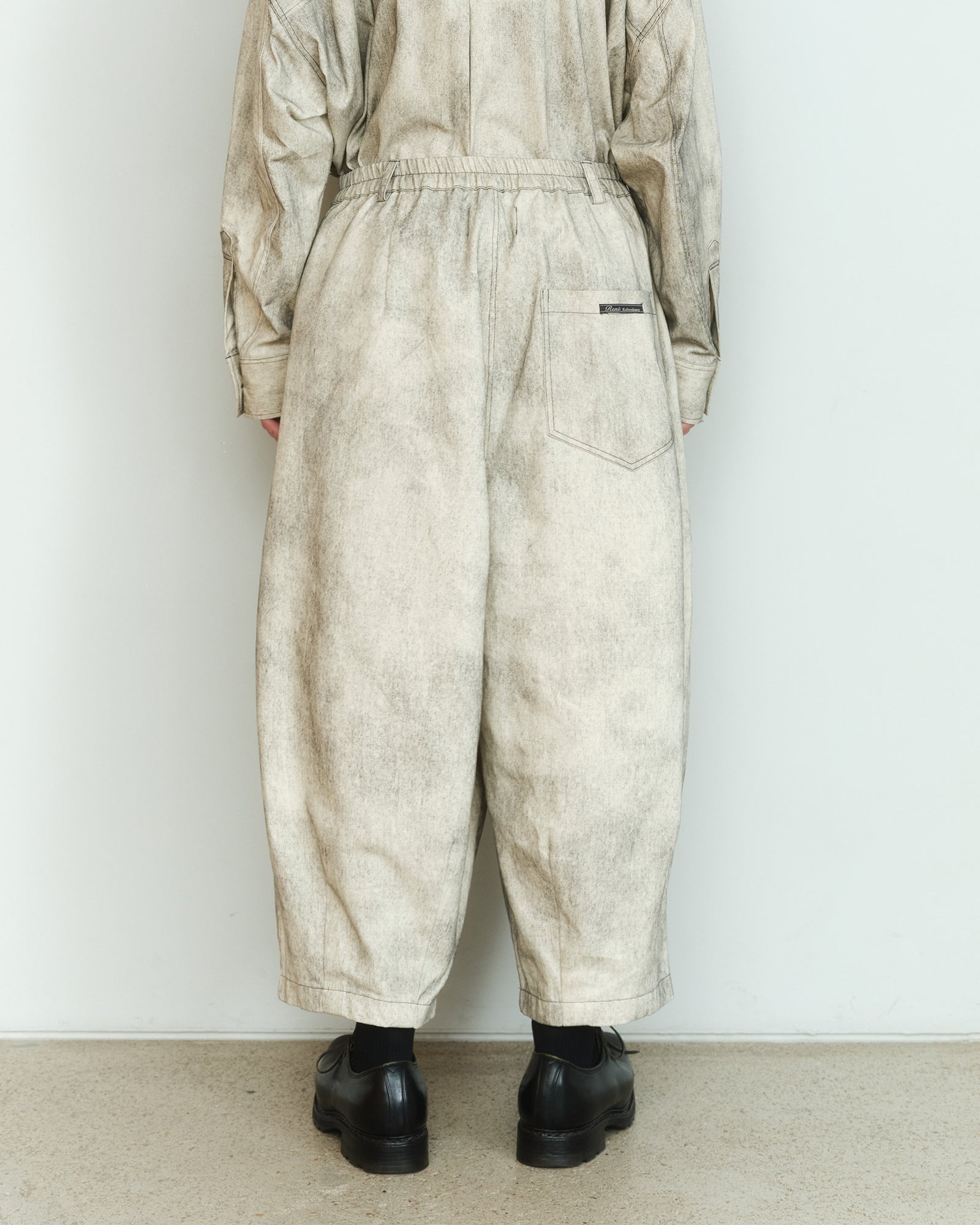 PAINTED DENIM COCOON PANTS