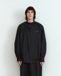 WOOL JACQUARD ASYMMETRIC SHIRT