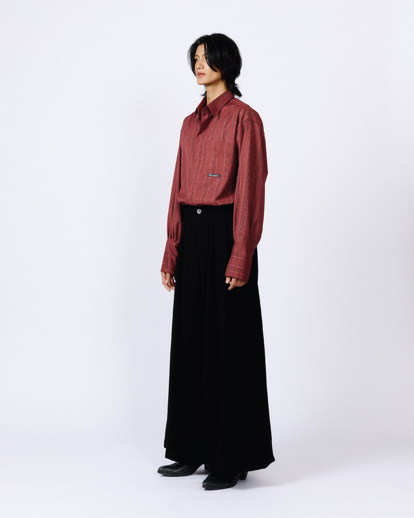 BLACK WIDE LEG SLACKS