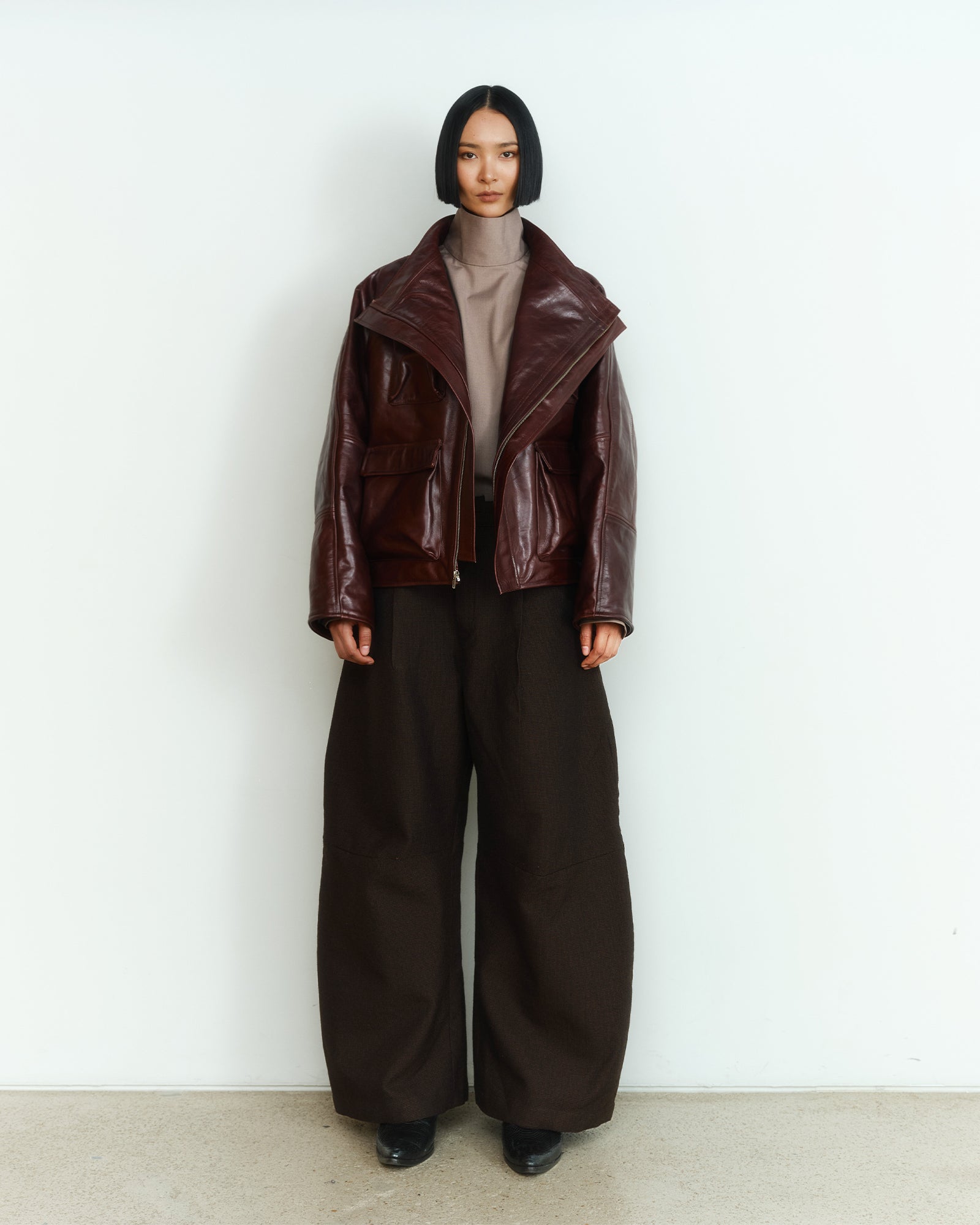 BROWN MASSIVE LEATHER JACKET
