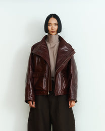 BROWN MASSIVE LEATHER JACKET