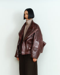 BROWN MASSIVE LEATHER JACKET