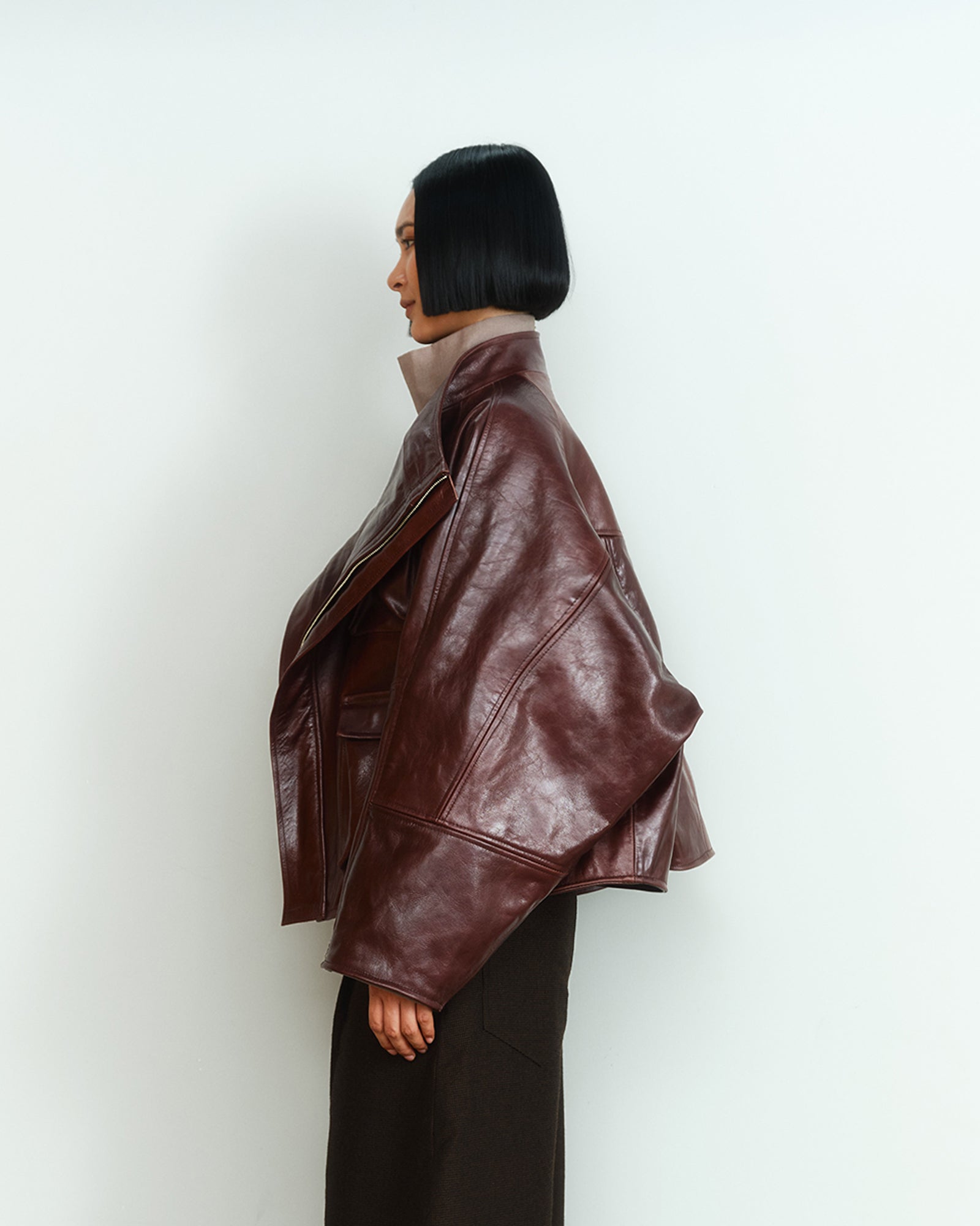 BROWN MASSIVE LEATHER JACKET
