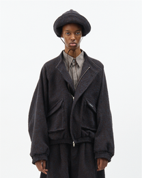 Brown Bouclé Bomber