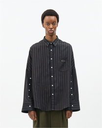 Charcoal Stripe Three-placket Shirt