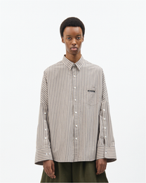 Dusty Stripe Three-Placket Shirt