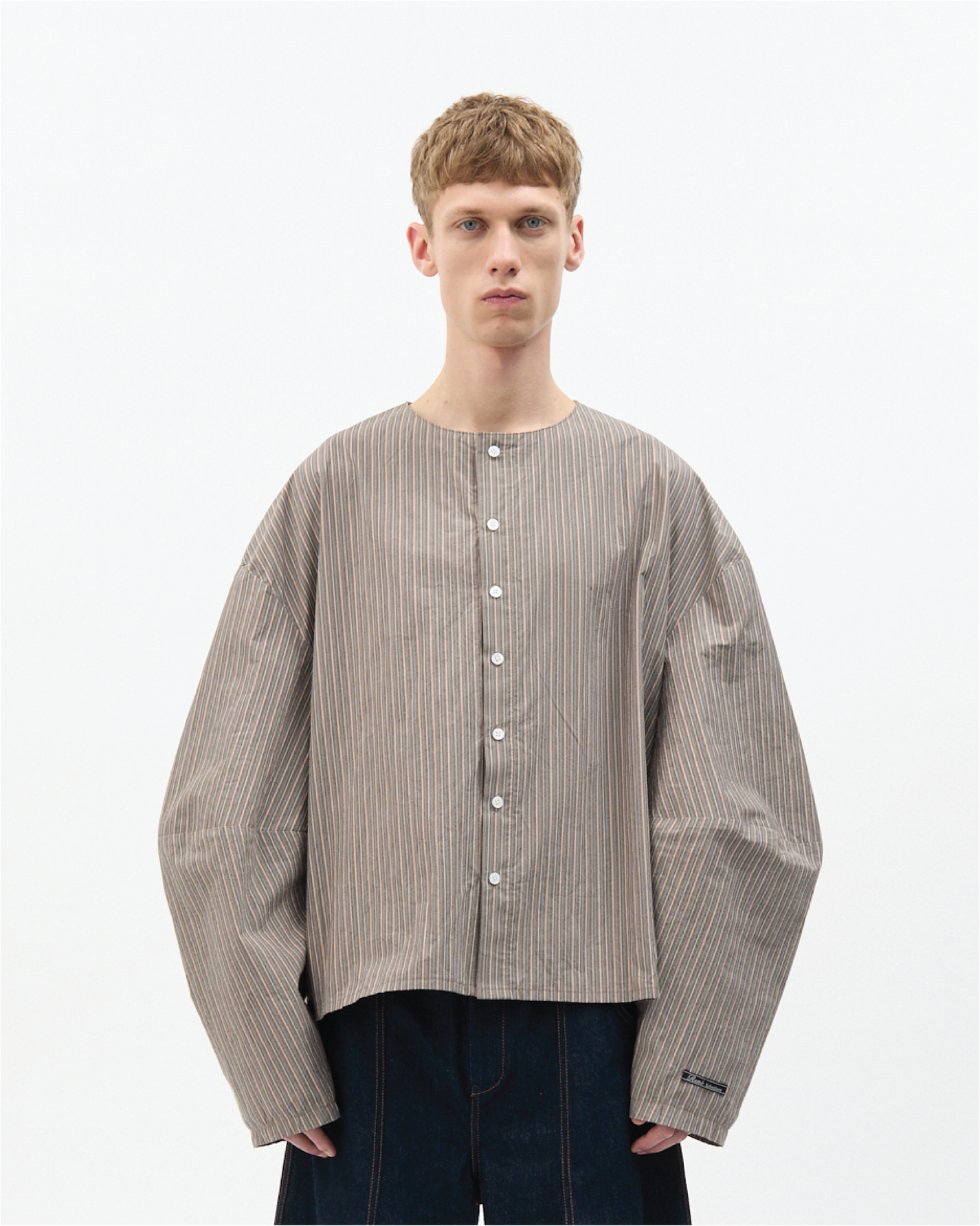 Muddy Stripe Elbow-Cut Shirt