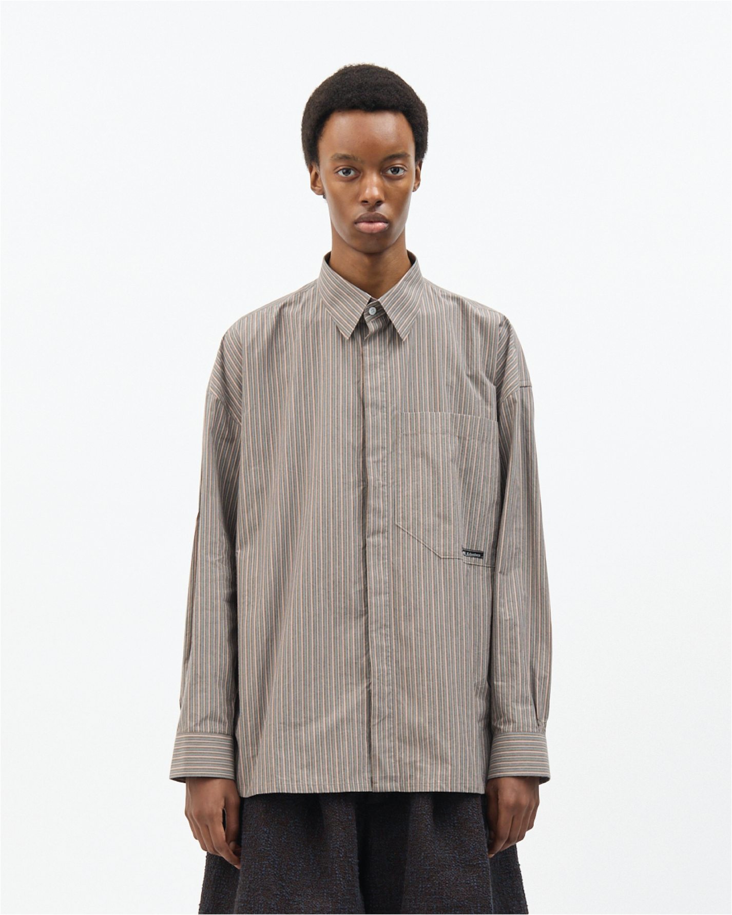 Muddy Stripe Hidden Buttons Shirt – RENÈ