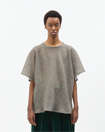 Grey Wool Bias-Cut Tee