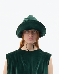Dark Green Velvet Bonnet