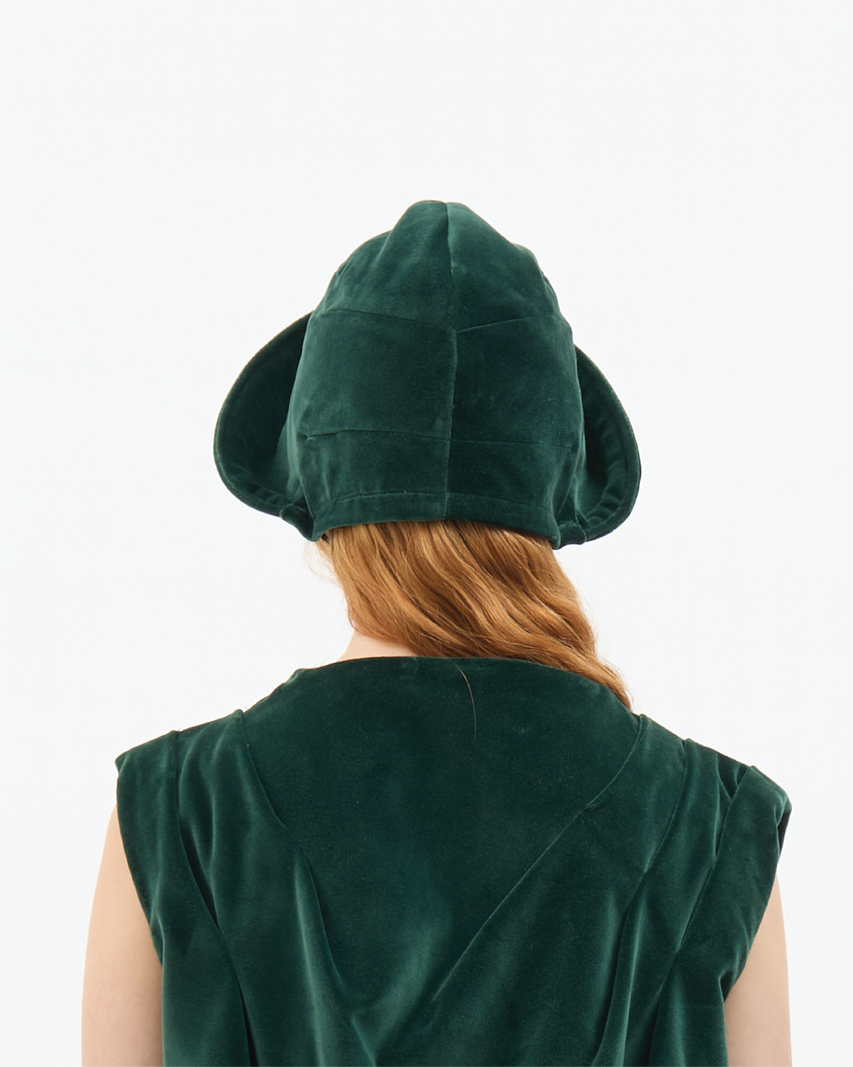 Dark Green Velvet Bonnet