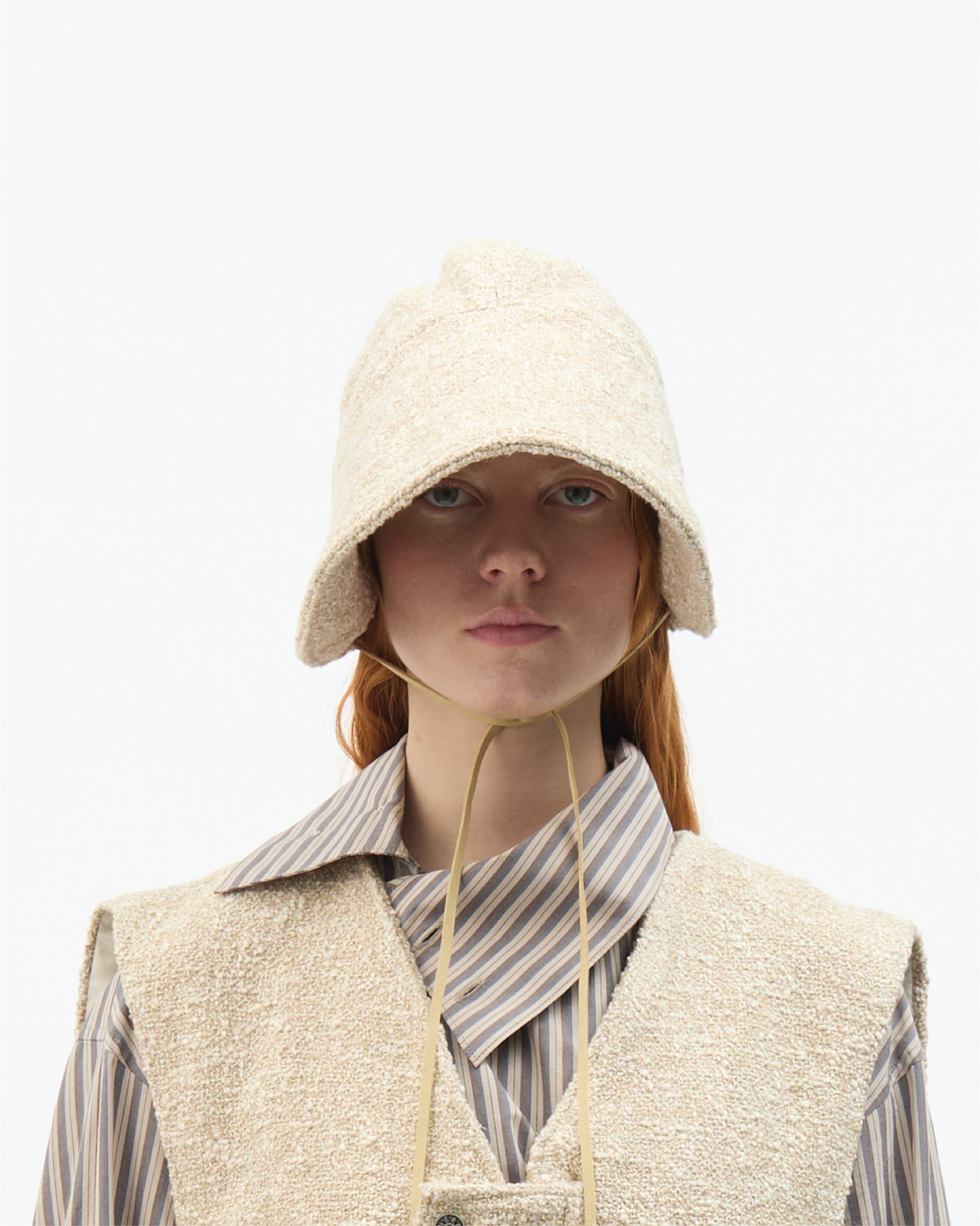 Cream Bouclé Bonnet