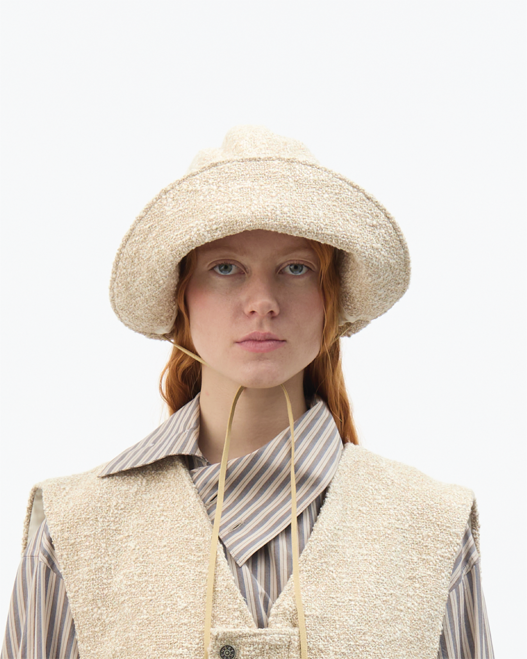 Cream Bouclé Bonnet
