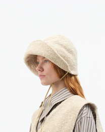 Cream Bouclé Bonnet