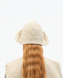 Cream Bouclé Bonnet