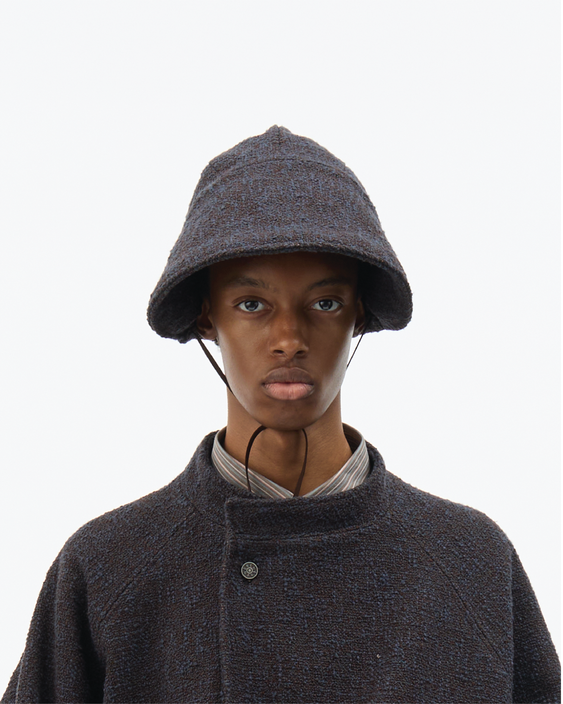 Dark Brown Bouclé Bonnet