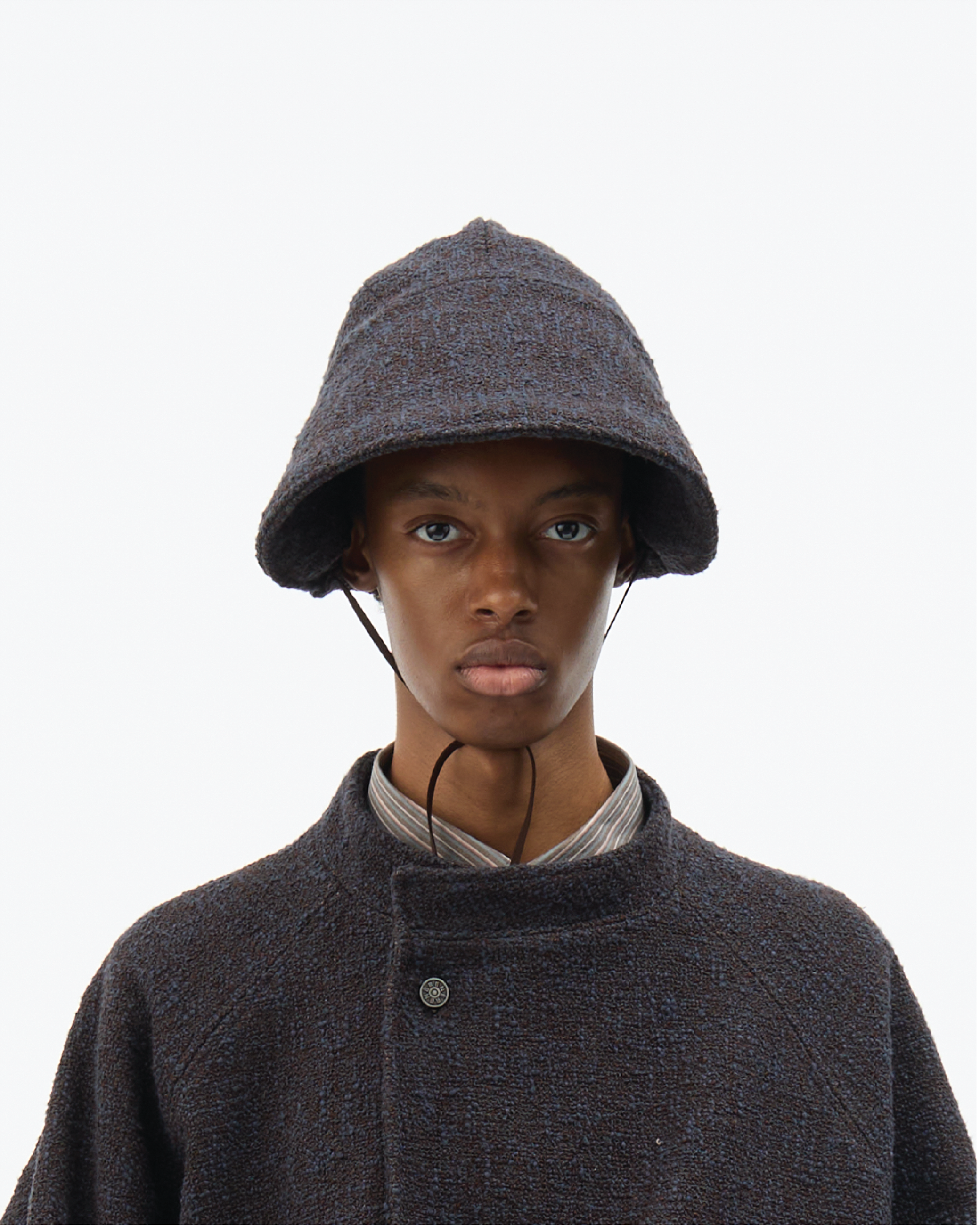 Dark Brown Bouclé Bonnet