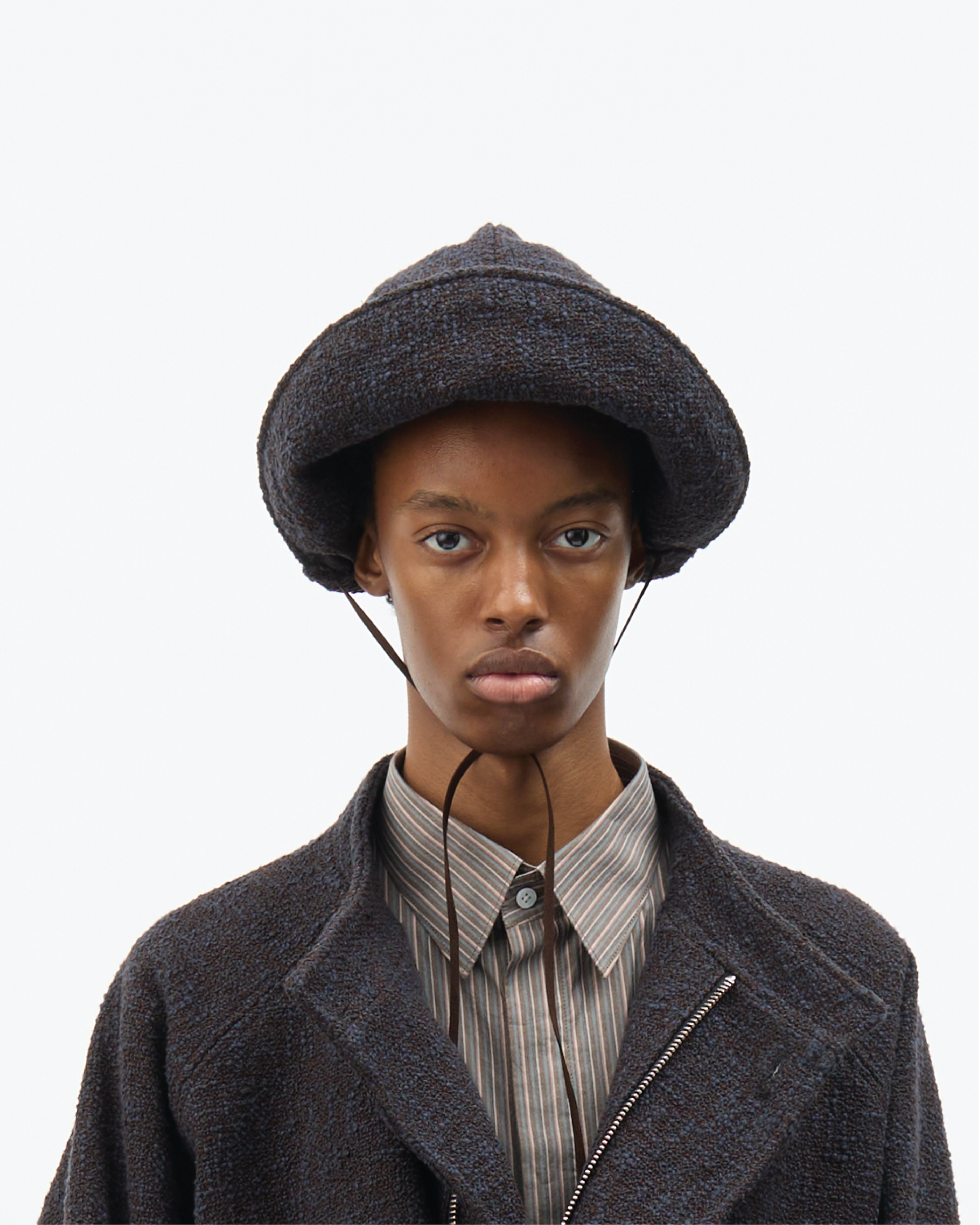 Dark Brown Bouclé Bonnet