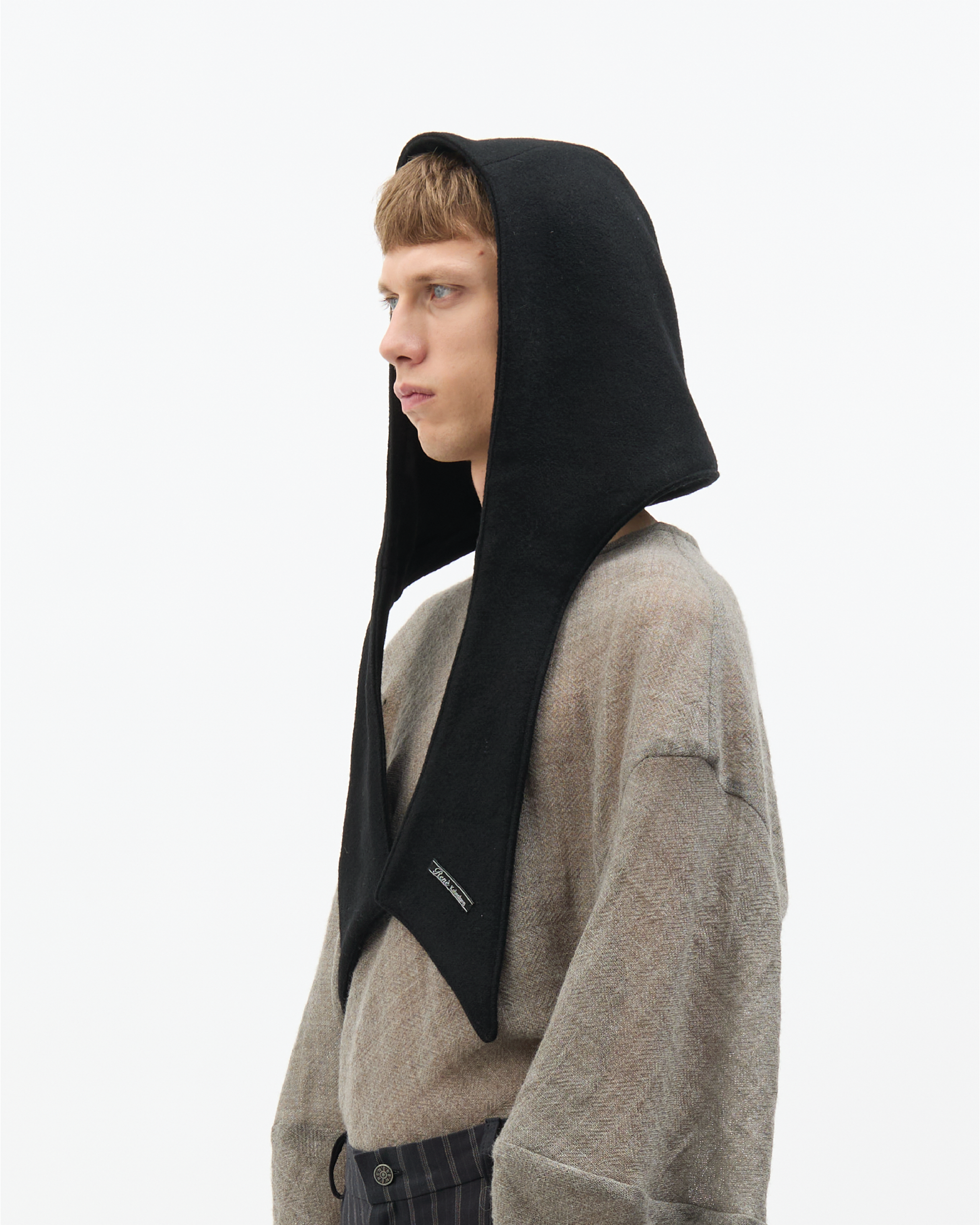 Black Wool Hood