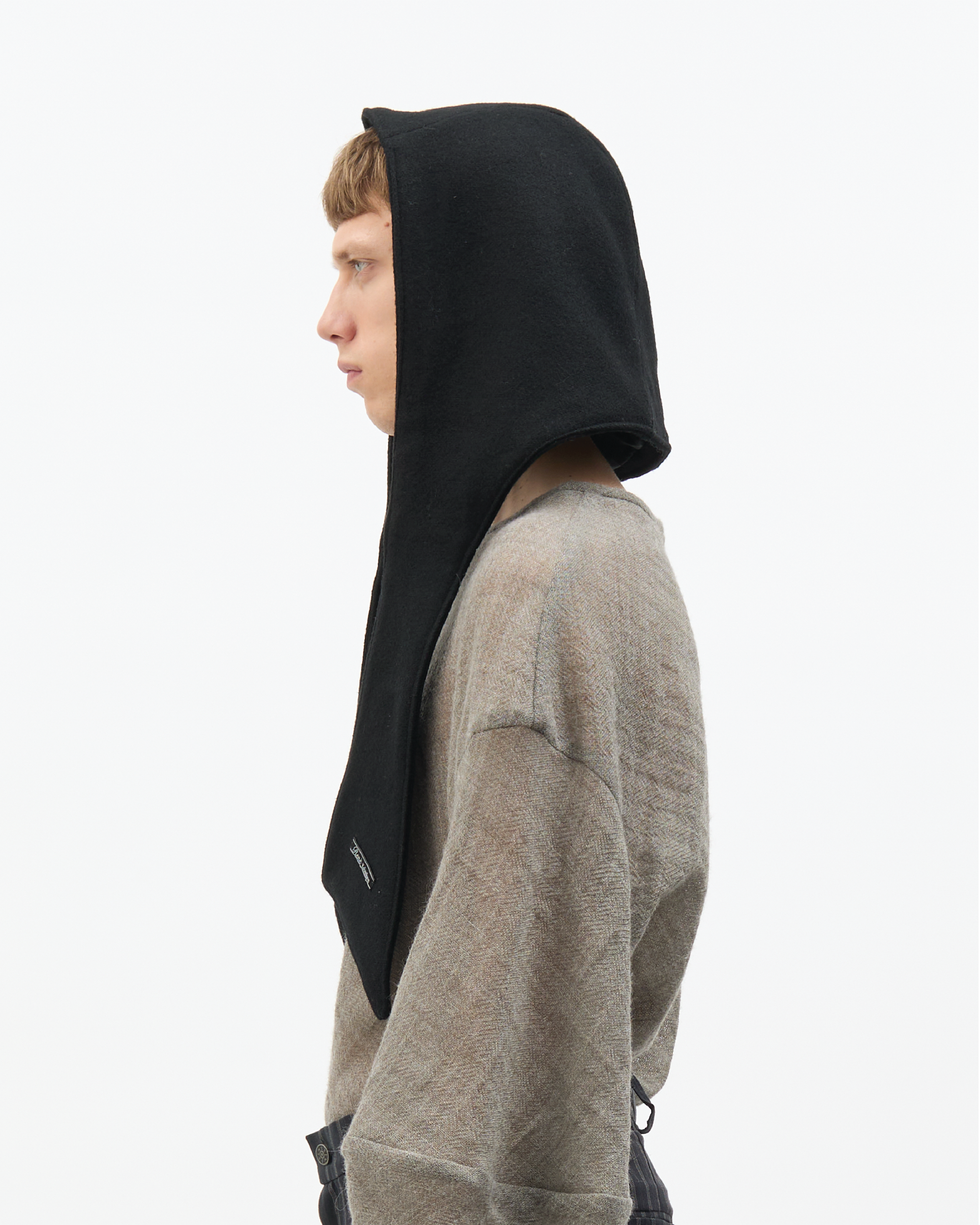 Black Wool Hood