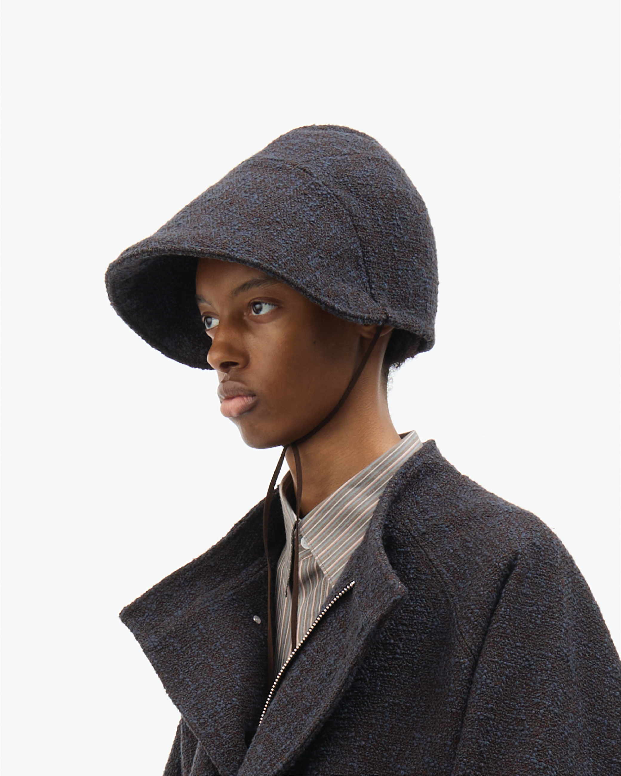Dark Brown Bouclé Bonnet