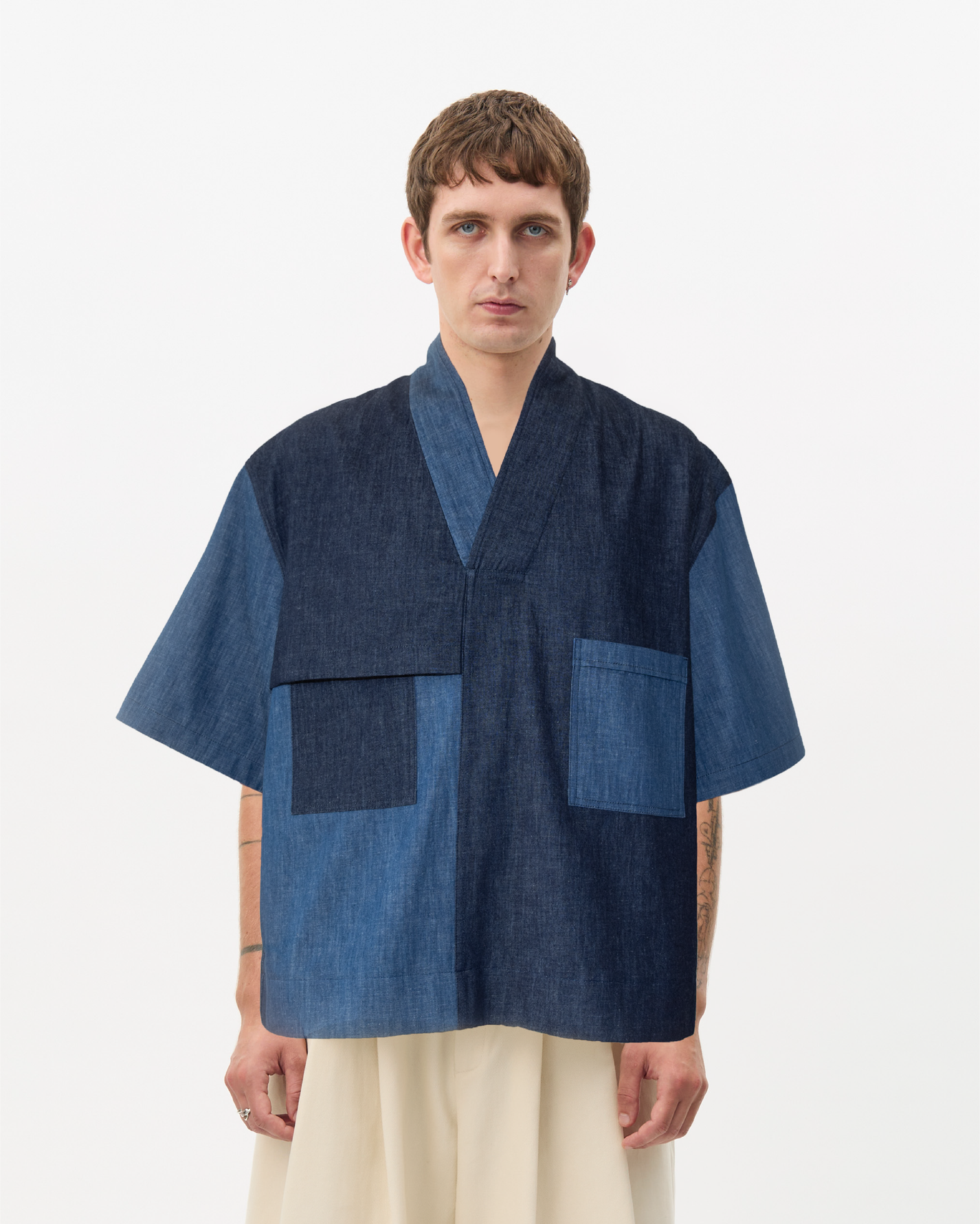 Midnight Two Tone Shawl Shirt