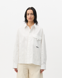 White Jacquard Pocket Shirt