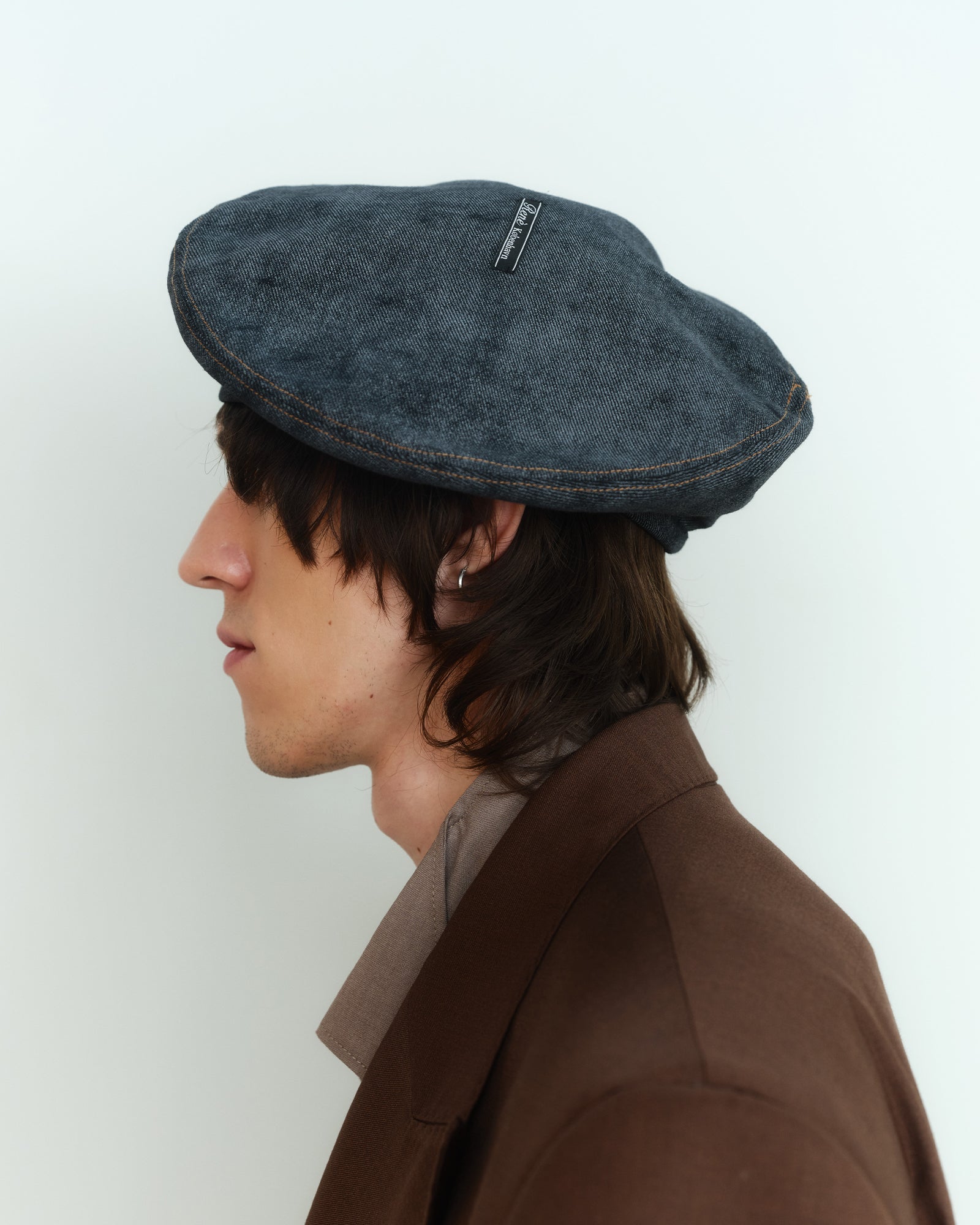 DARK SMOKE PAINTED DENIM BERET