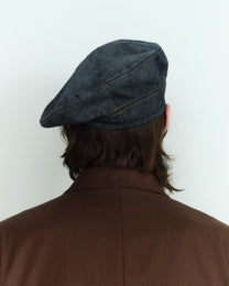 DARK SMOKE PAINTED DENIM BERET