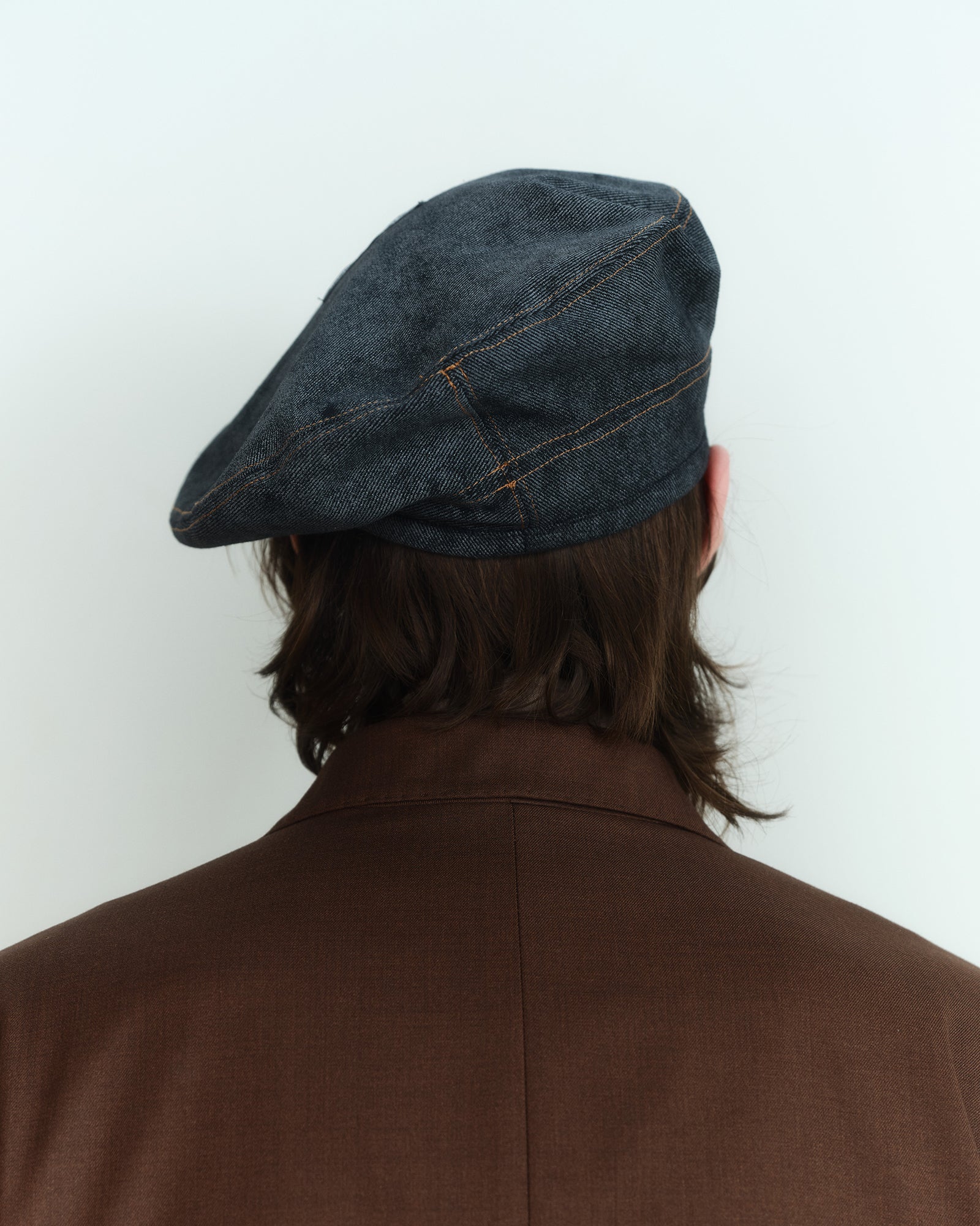 DARK SMOKE PAINTED DENIM BERET
