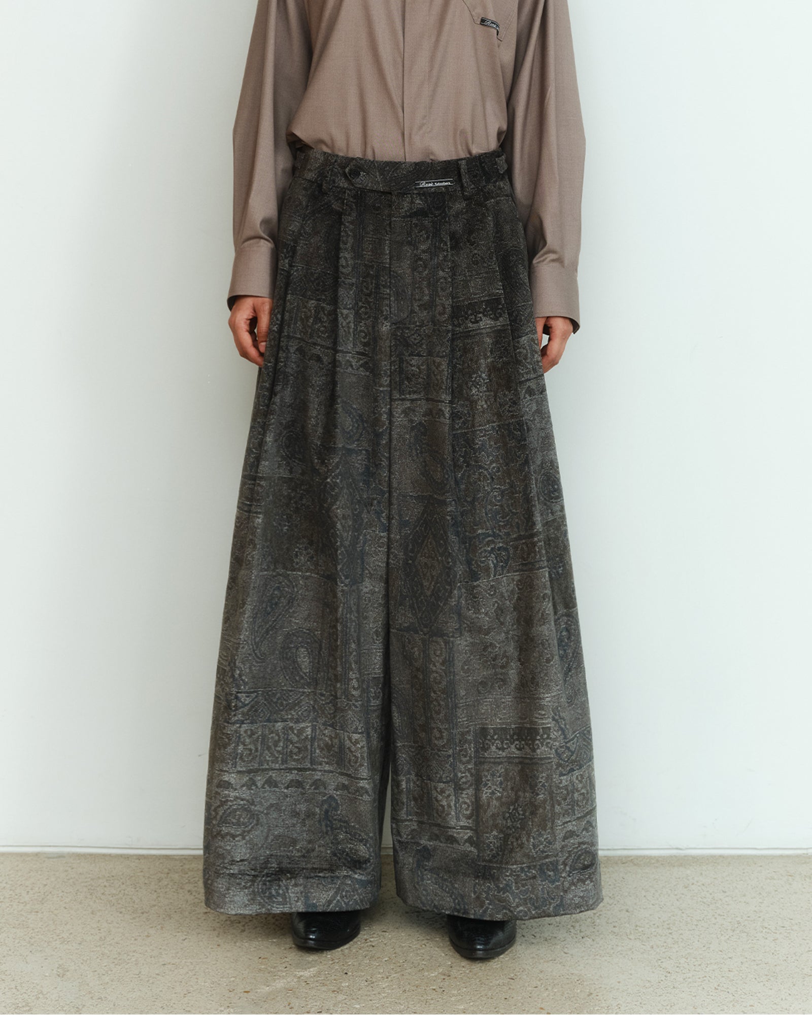VELVET WIDE LEG SLACKS