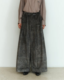VELVET WIDE LEG SLACKS