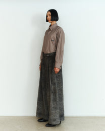 VELVET WIDE LEG SLACKS