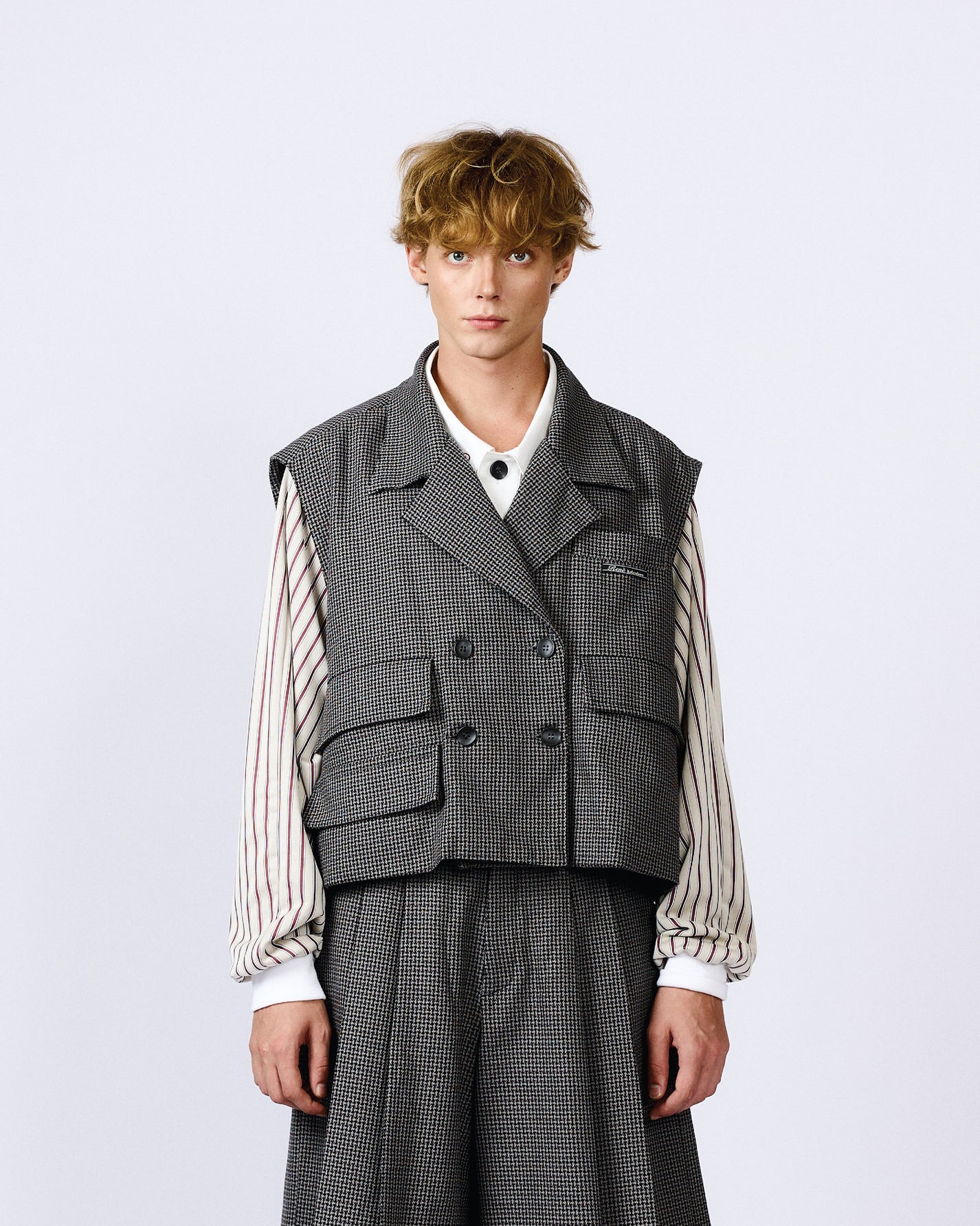 RENÈ CROPPED TWEED VEST