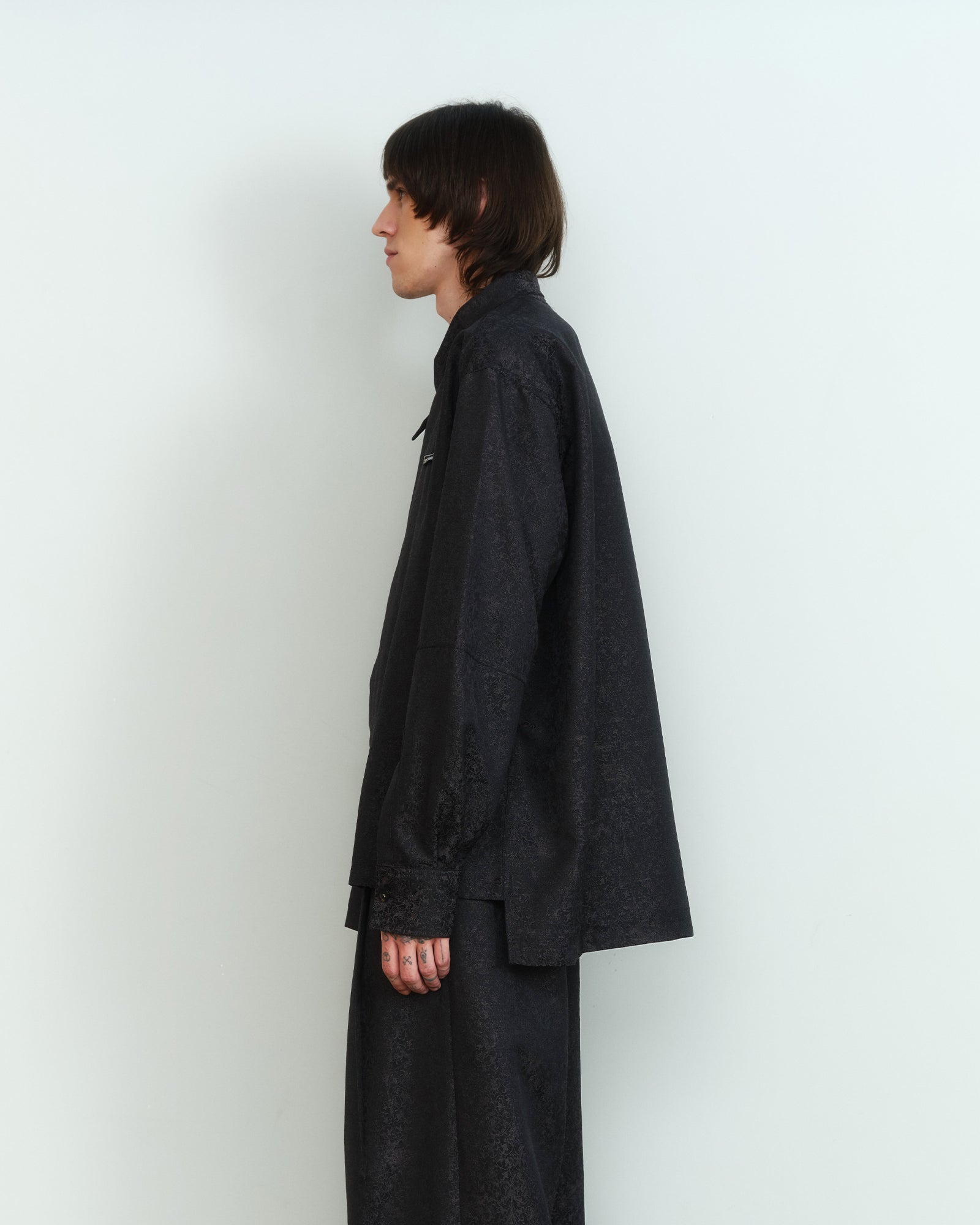 WOOL JACQUARD ASYMMETRIC SHIRT