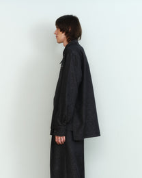 WOOL JACQUARD ASYMMETRIC SHIRT