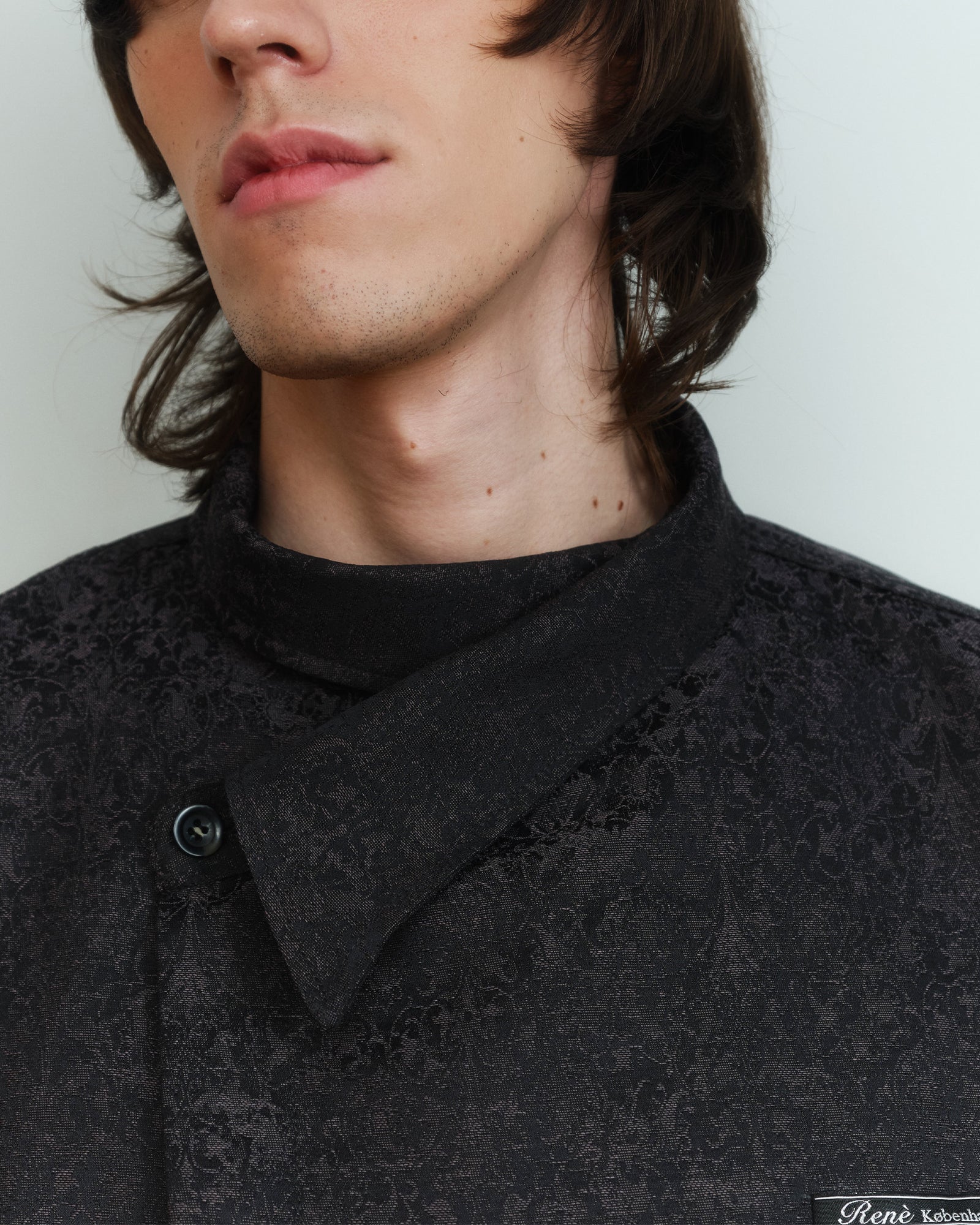 WOOL JACQUARD ASYMMETRIC SHIRT