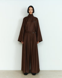 BROWN WIDE LEG SLACKS