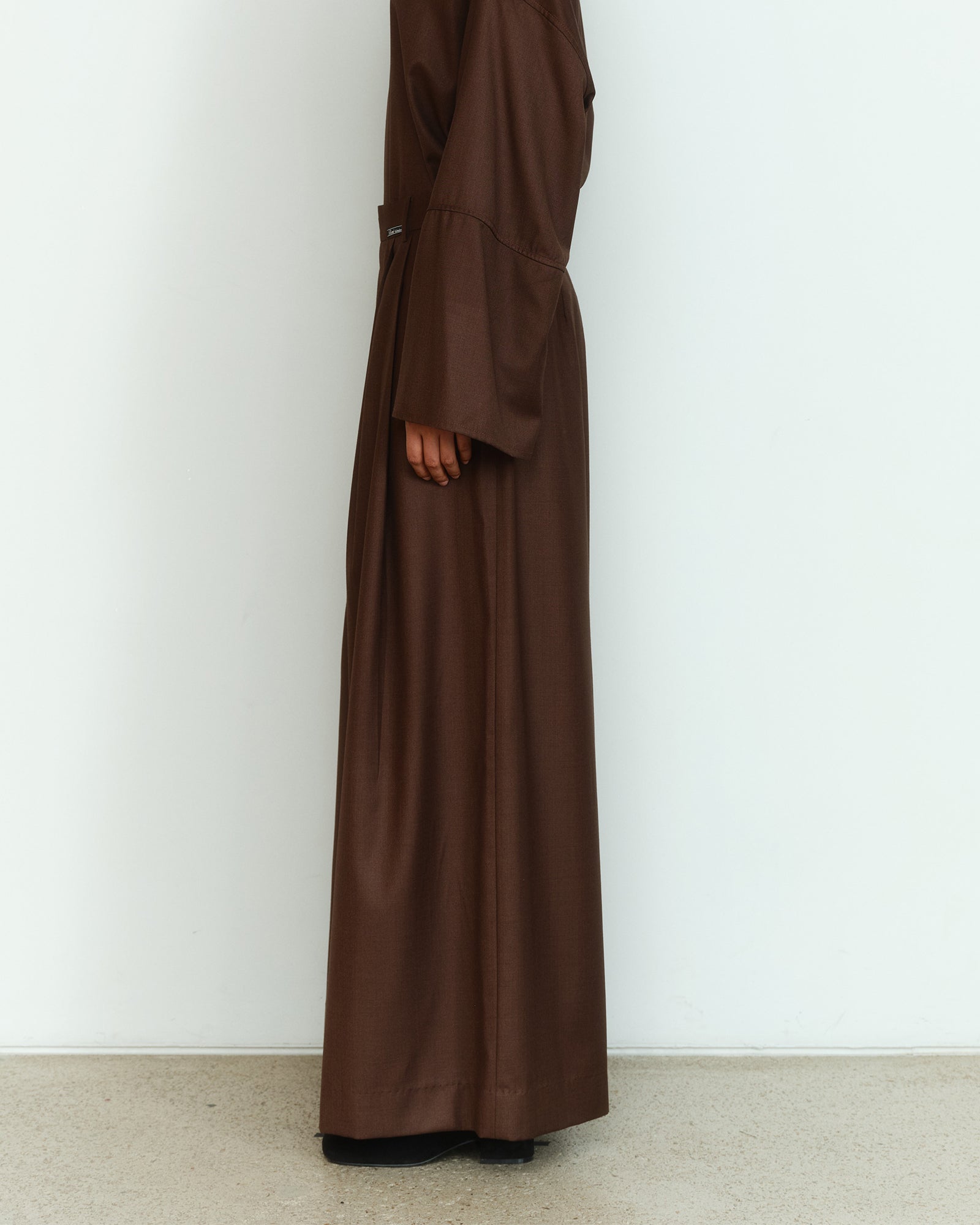 BROWN WIDE LEG SLACKS