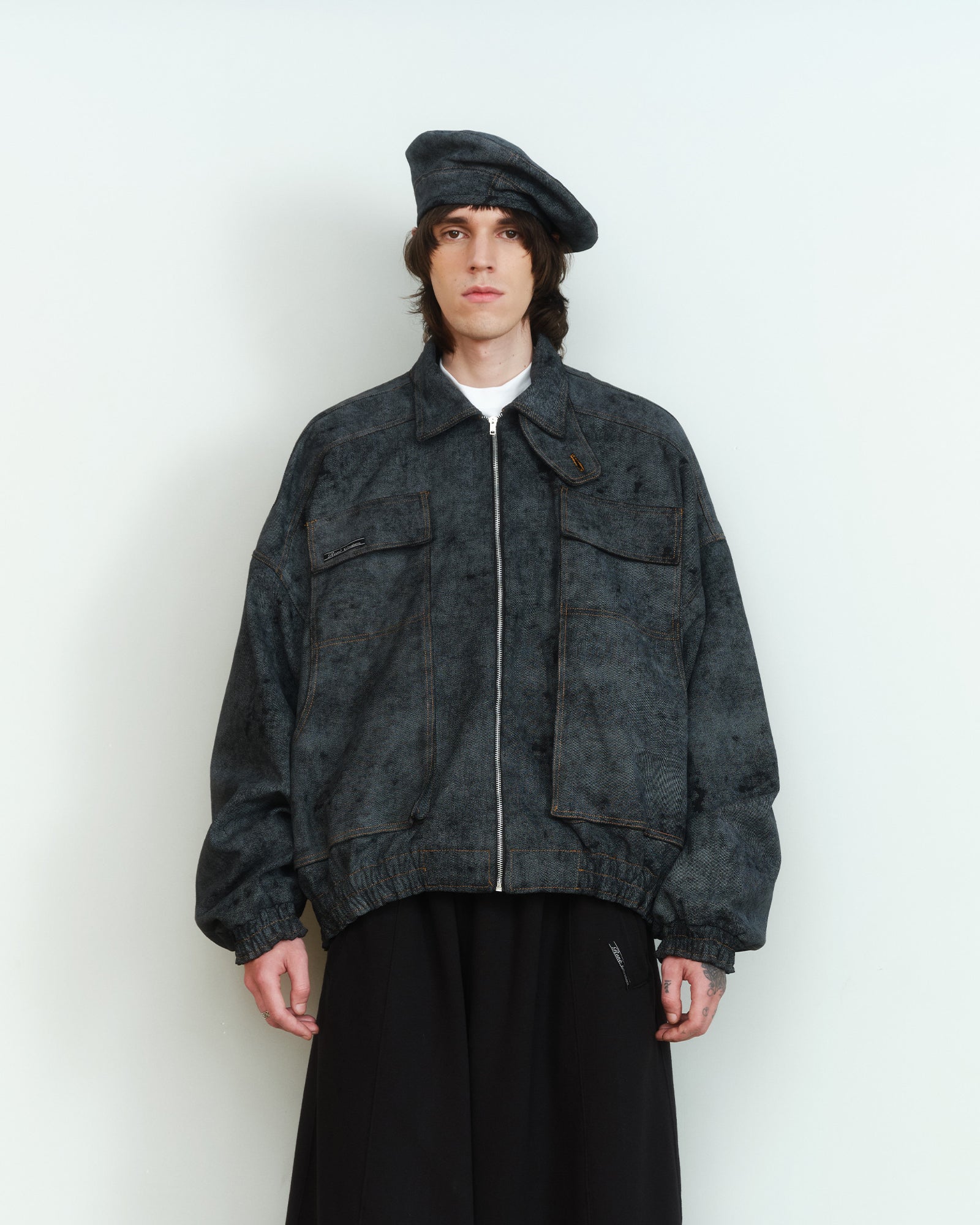 PAINTED DENIM BOMBER